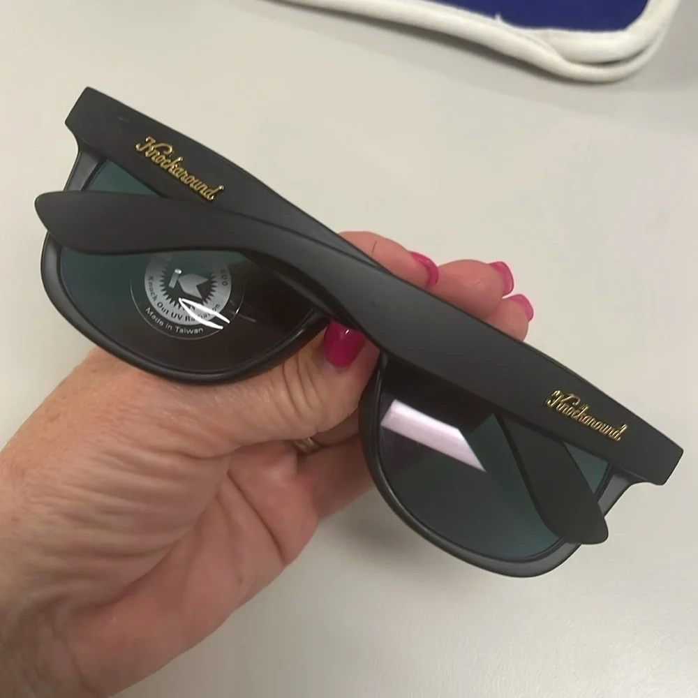 Knockaround Men’s Sunglasses w/ Matt Black Frame and Rose Gold Lenses, NWOT